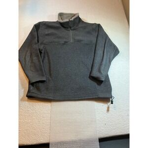 Ferrucci Grey Sherpa Quarter Zip Pullover Mens Large Fleece Sweater Drawstring